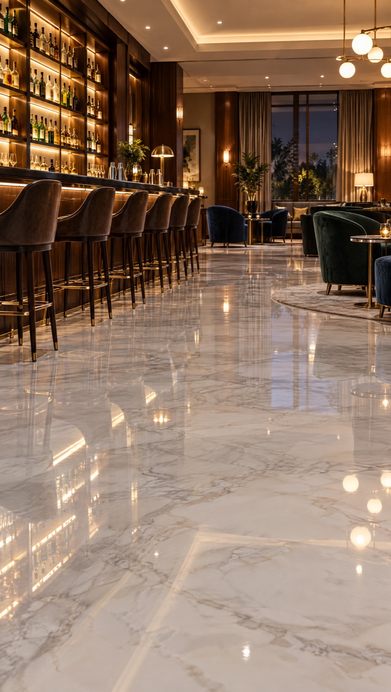 Design example: lounge floor with the room lights on